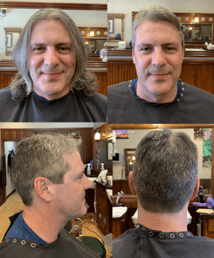 4 photos of Grayhaired man