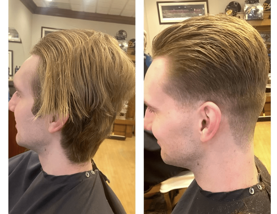 Before and After Blonde Man Haircut